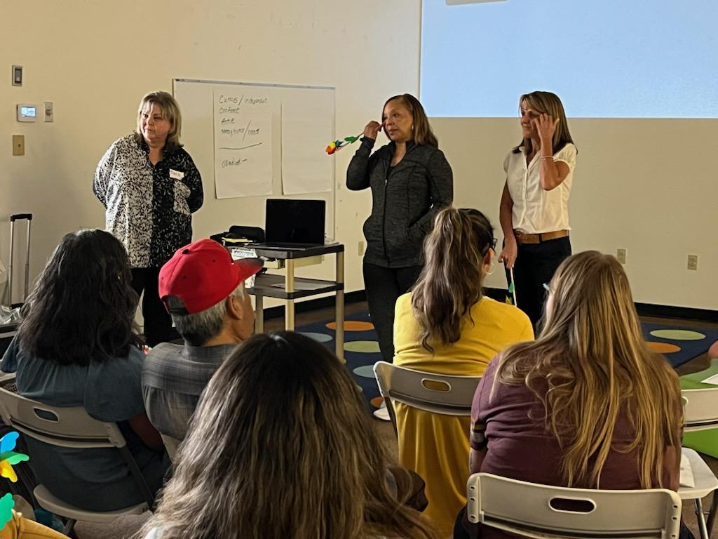 Consultants in Development trainers presenting information to early childhood professionals