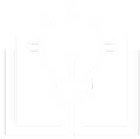 Light bulb over open book icon.